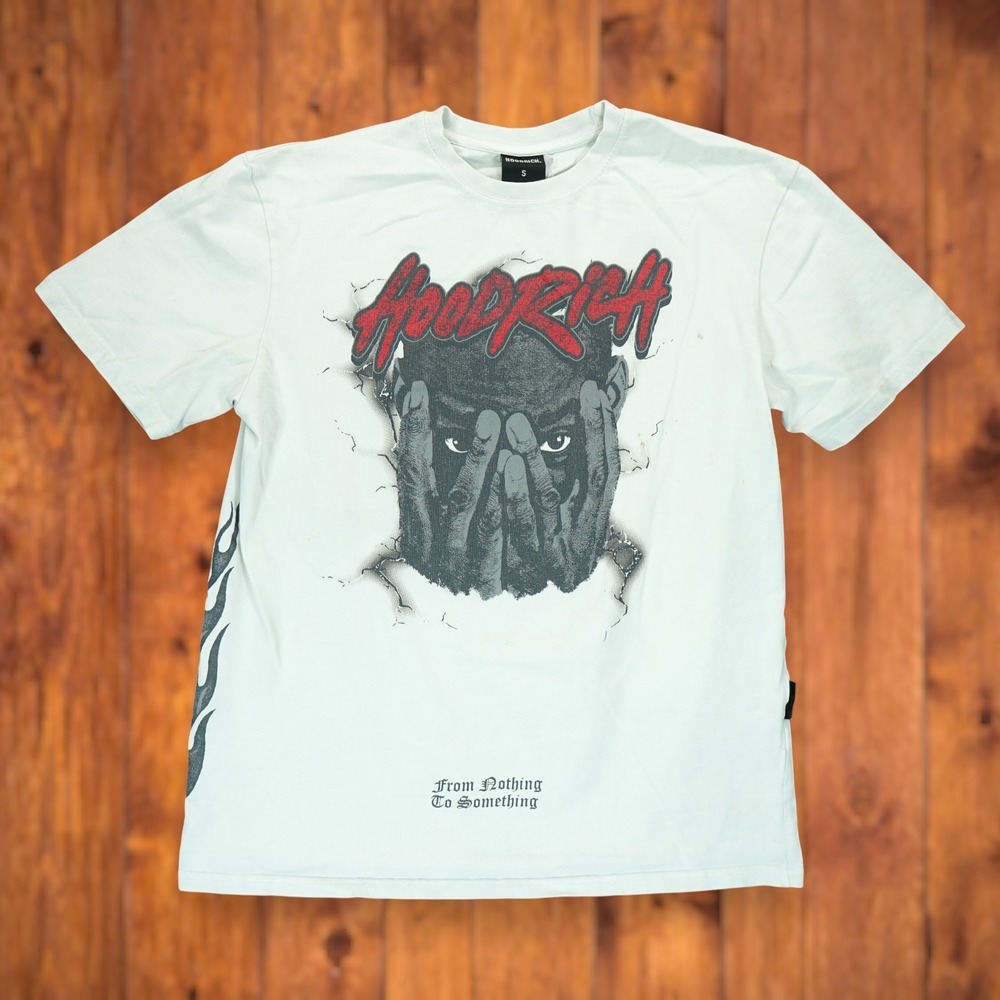 Hoodrich‎ Inferno Oversized T-Shirt Men's Size Small White Graphi print
